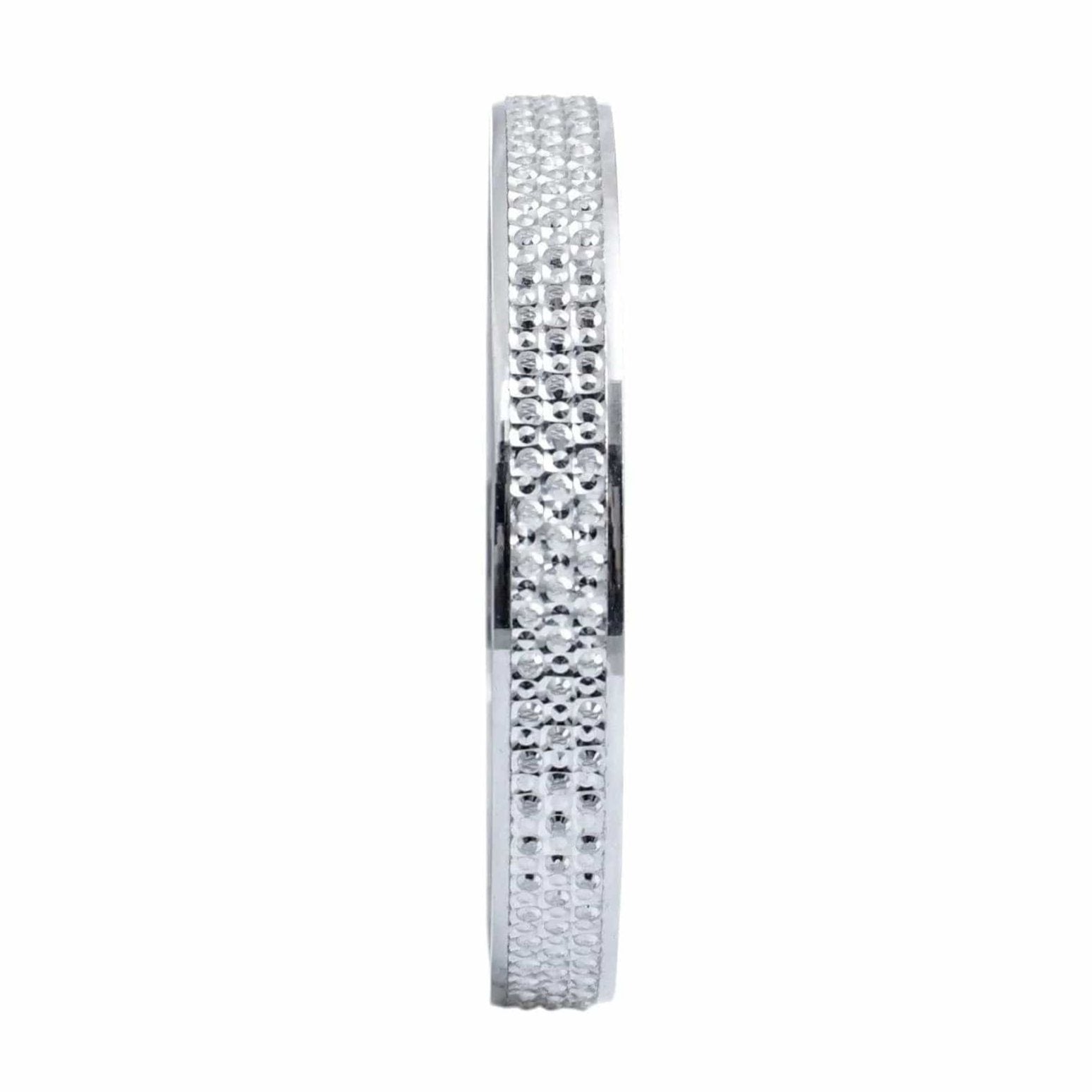 Broad Platinum Bangle with Diamond Cut JL PTB 614