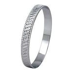 Load image into Gallery viewer, Broad Platinum Bangle with Diamond Cut SJ PTB 301
