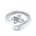 Load image into Gallery viewer, Butterfly Platinum Diamond Ring with Milgrain for Women JL PT LR 142
