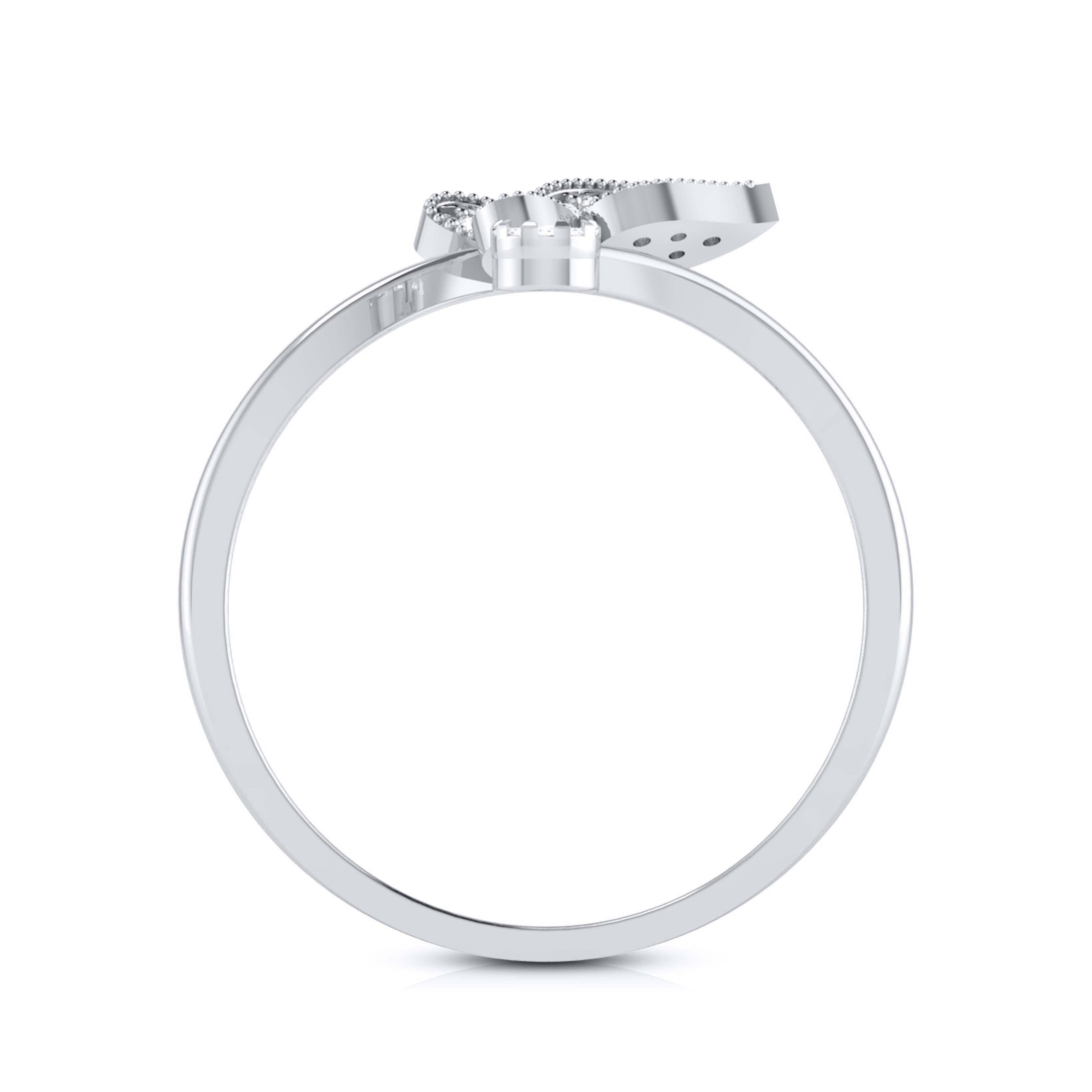 Butterfly Platinum Diamond Ring with Milgrain for Women JL PT LR 142