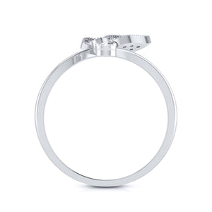 Butterfly Platinum Diamond Ring with Milgrain for Women JL PT LR 142