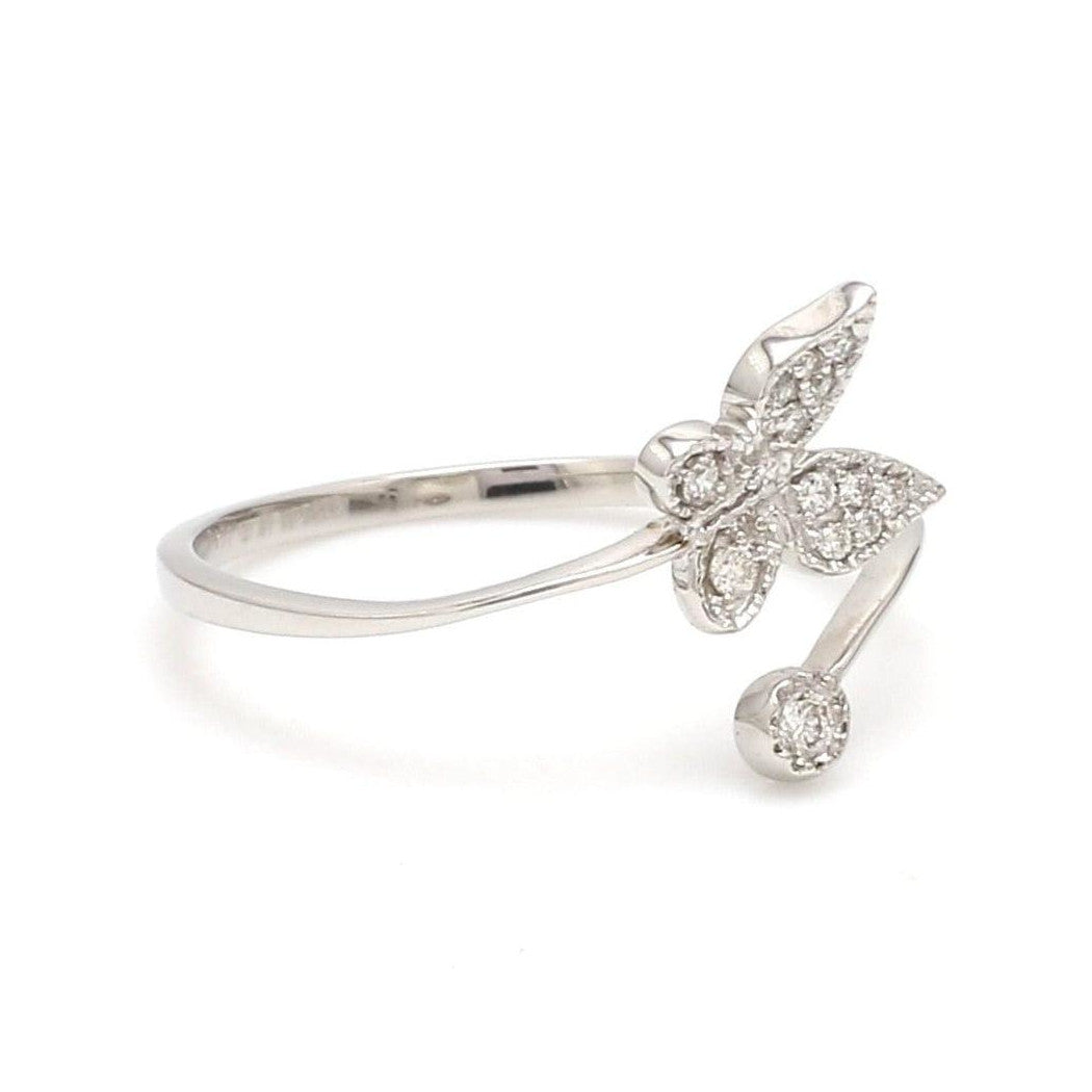 Butterfly Platinum Diamond Ring with Milgrain for Women JL PT LR 142