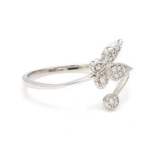 Butterfly Platinum Diamond Ring with Milgrain for Women JL PT LR 142