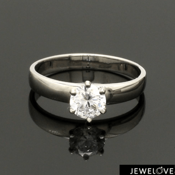 Classic 6 Prong Solitaire Ring made in Platinum SKU 0011