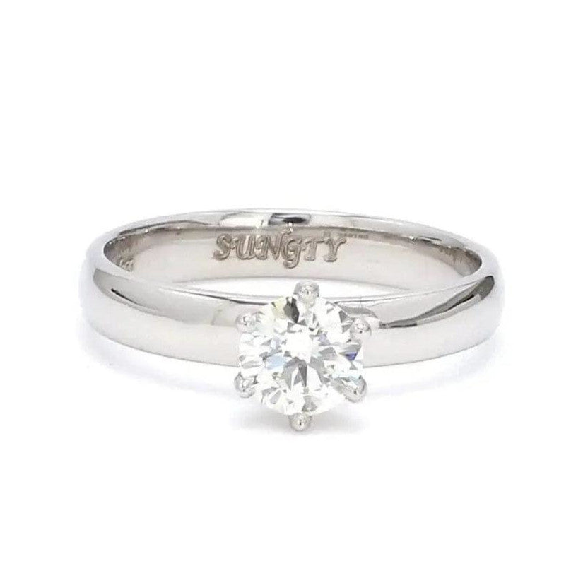 Classic 6 Prong Solitaire Ring made in Platinum SKU 0011