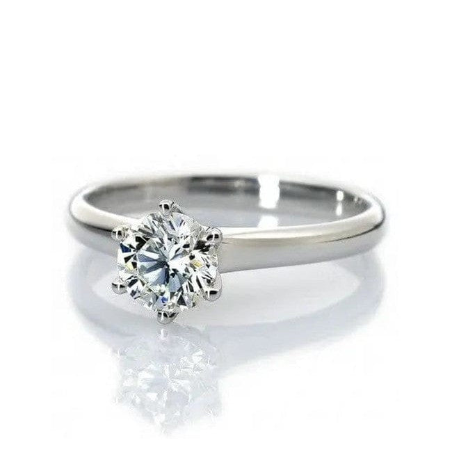 Classic 6 Prong Solitaire Ring made in Platinum SKU 0011