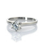 Load image into Gallery viewer, Classic 6 Prong Solitaire Ring made in Platinum SKU 0011
