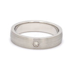 Load image into Gallery viewer, Classic Matte Finish Single Diamond Platinum Ring JL PT 679
