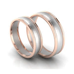 Load image into Gallery viewer, Classic Plain Platinum Couple Rings With a Rose Gold Border JL PT 633
