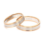 Load image into Gallery viewer, Classic Plain Platinum Couple Rings With a Rose Gold Border JL PT 633
