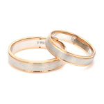 Load image into Gallery viewer, Classic Plain Platinum Couple Rings With a Rose Gold Border JL PT 633
