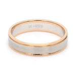 Load image into Gallery viewer, Classic Plain Platinum Couple Rings With a Rose Gold Border JL PT 633
