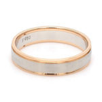Load image into Gallery viewer, Classic Plain Platinum Couple Rings With a Rose Gold Border JL PT 633
