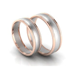 Load image into Gallery viewer, Classic Plain Platinum Couple Rings With a Rose Gold Border JL PT 633
