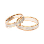 Load image into Gallery viewer, Classic Plain Platinum Couple Rings With a Rose Gold Border JL PT 633
