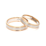 Load image into Gallery viewer, Classic Plain Platinum Couple Rings With a Rose Gold Border JL PT 633
