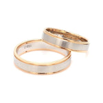 Load image into Gallery viewer, Classic Plain Platinum Couple Rings With a Rose Gold Border JL PT 633

