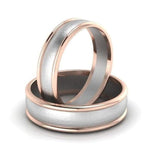 Load image into Gallery viewer, Classic Plain Platinum Couple Rings With a Rose Gold Border JL PT 633
