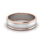 Load image into Gallery viewer, Classic Plain Platinum Couple Rings With a Rose Gold Border JL PT 633
