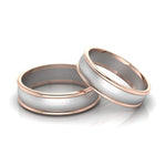 Load image into Gallery viewer, Classic Plain Platinum Couple Rings With a Rose Gold Border JL PT 633
