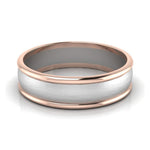 Load image into Gallery viewer, Classic Plain Platinum Couple Rings With a Rose Gold Border JL PT 633

