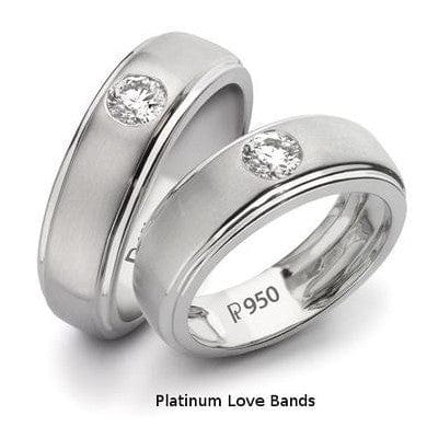 Classic Platinum Solitaire Love Bands SJ PTO 101-A   Jewelove.US