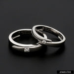 Load image into Gallery viewer, Conjoining Platinum Rings for Couples with Single Diamonds JL PT 599
