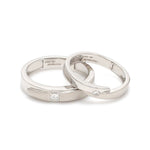 Load image into Gallery viewer, Conjoining Platinum Rings for Couples with Single Diamonds JL PT 599
