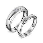 Load image into Gallery viewer, Conjoining Platinum Rings for Couples with Single Diamonds JL PT 599
