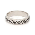 Load image into Gallery viewer, Criss-cross Pattern with Enamel Platinum Unisex Ring JL PT 5945-A
