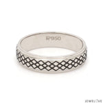Load image into Gallery viewer, Criss-cross Pattern with Enamel Platinum Unisex Ring JL PT 5945-A

