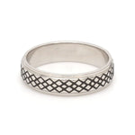 Load image into Gallery viewer, Criss-cross Pattern with Enamel Platinum Unisex Ring JL PT 5945-A
