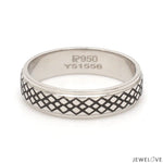Load image into Gallery viewer, Criss-cross Pattern with Enamel Platinum Unisex Ring JL PT 5945-A
