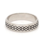 Load image into Gallery viewer, Criss-cross Pattern with Enamel Platinum Unisex Ring JL PT 5945-A

