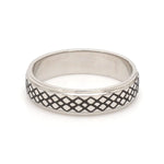 Load image into Gallery viewer, Criss-cross Pattern with Enamel Platinum Unisex Ring JL PT 5945-A
