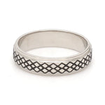 Load image into Gallery viewer, Criss-cross Pattern with Enamel Platinum Unisex Ring JL PT 5945-A
