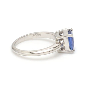 Cushion Cut Blue Sapphire Platinum Ring JL PT 1316