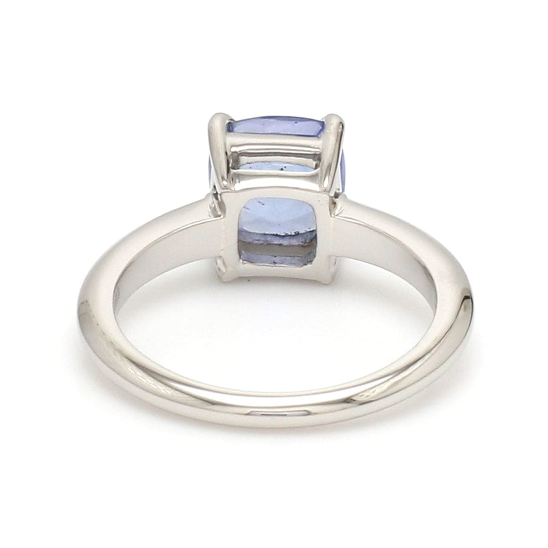 Cushion Cut Blue Sapphire Platinum Ring JL PT 1316