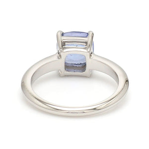 Cushion Cut Blue Sapphire Platinum Ring JL PT 1316
