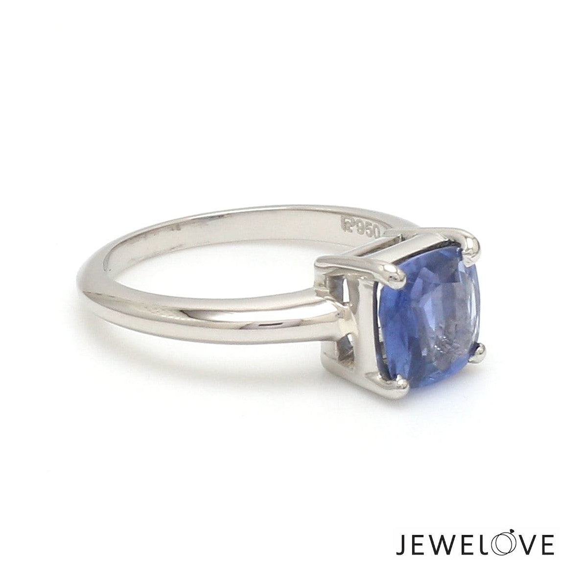 Cushion Cut Blue Sapphire Platinum Ring JL PT 1316