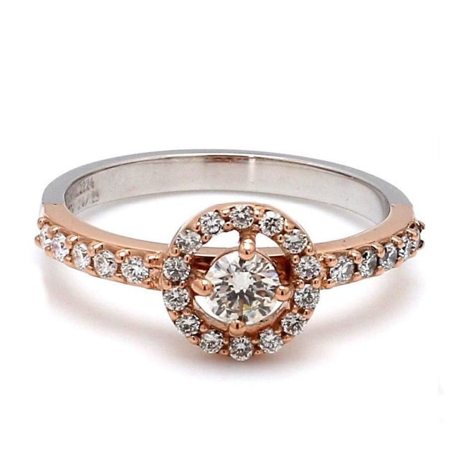 20-Pointer Halo Diamond Solitaire Platinum Engagement Ring JL PT 582 - RG