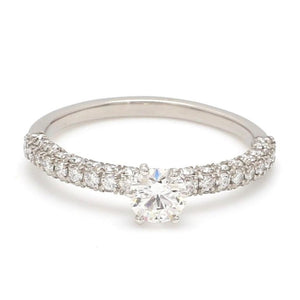 Customised 30-Pointer Platinum Solitaire Ring with Diamonds JL PT 944