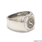 Load image into Gallery viewer, Customised Alphabet / Initial Platinum Signet Ring for Men JL PT 1373
