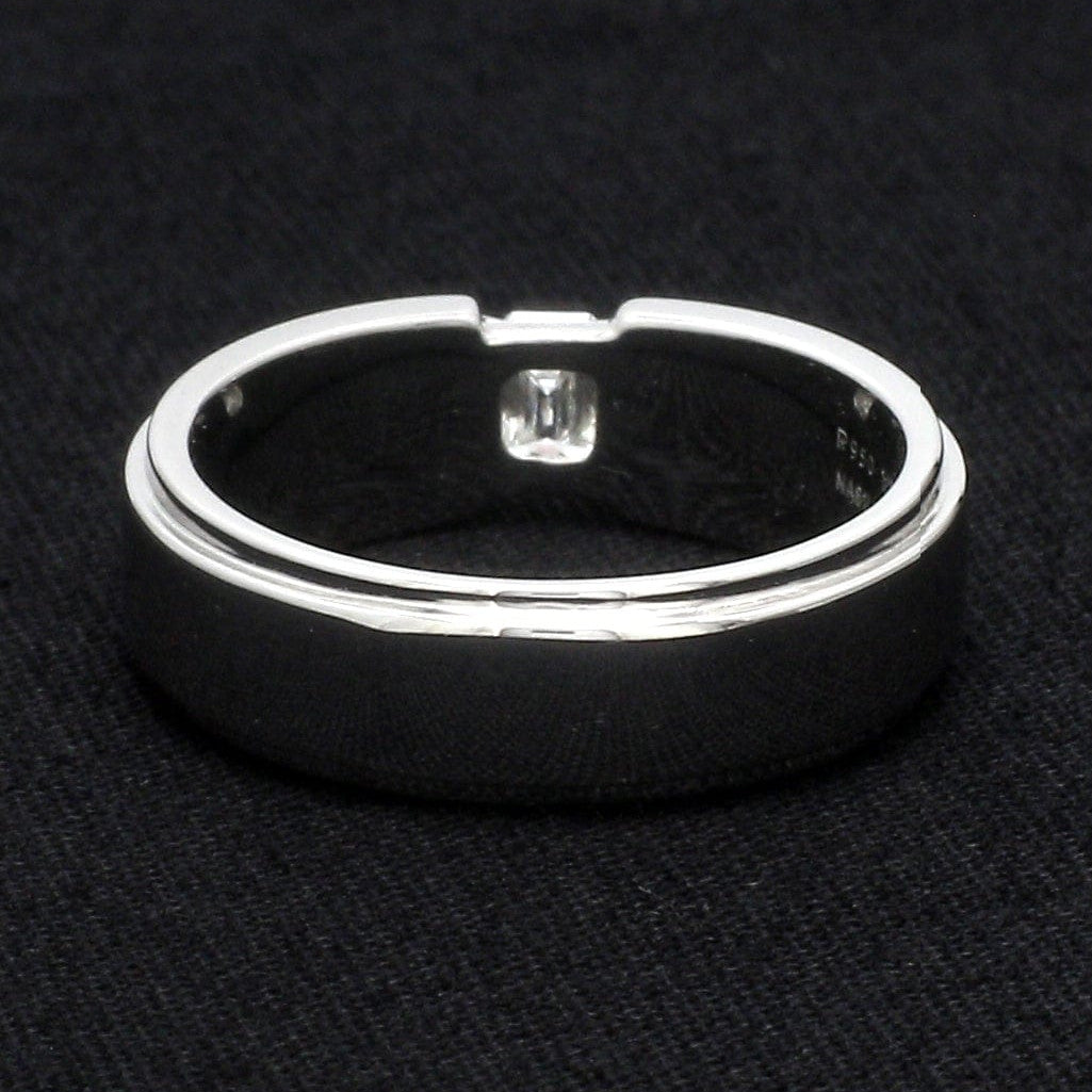 Emerald Cut Diamond Platinum Hi-Polish Ring for Men JL PT