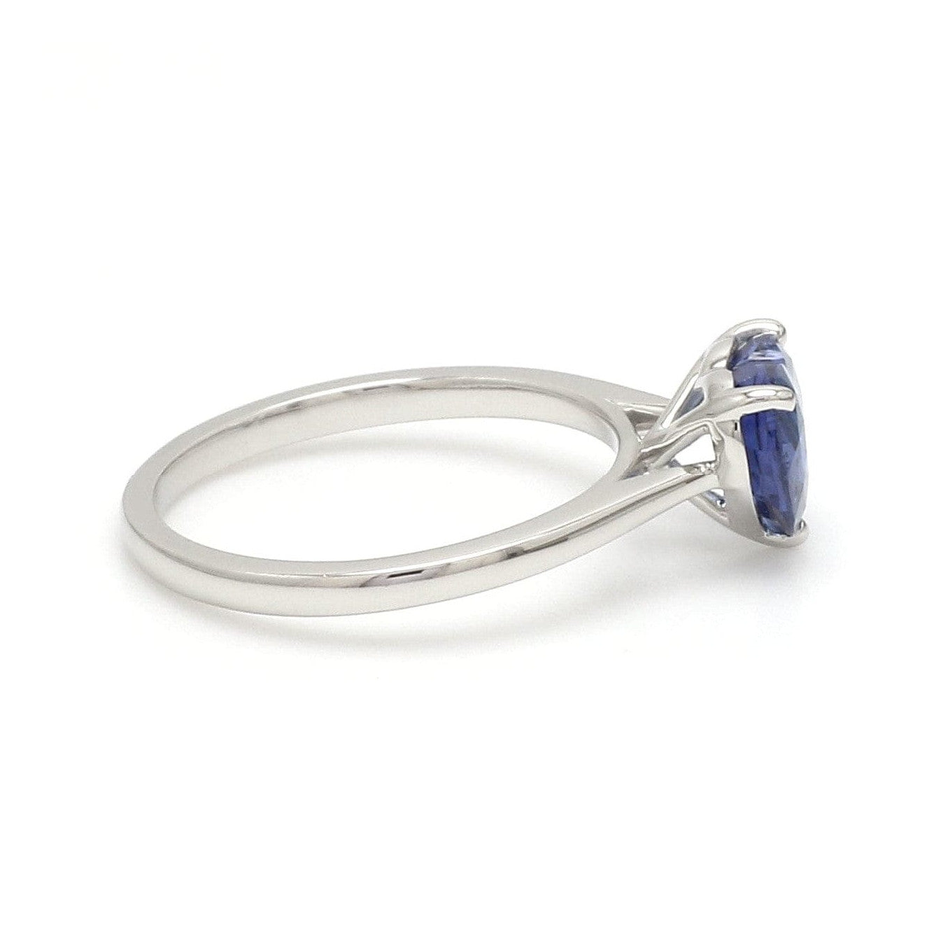 Heart Cut Blue Sapphire Platinum Ring JL PT 19008-Z