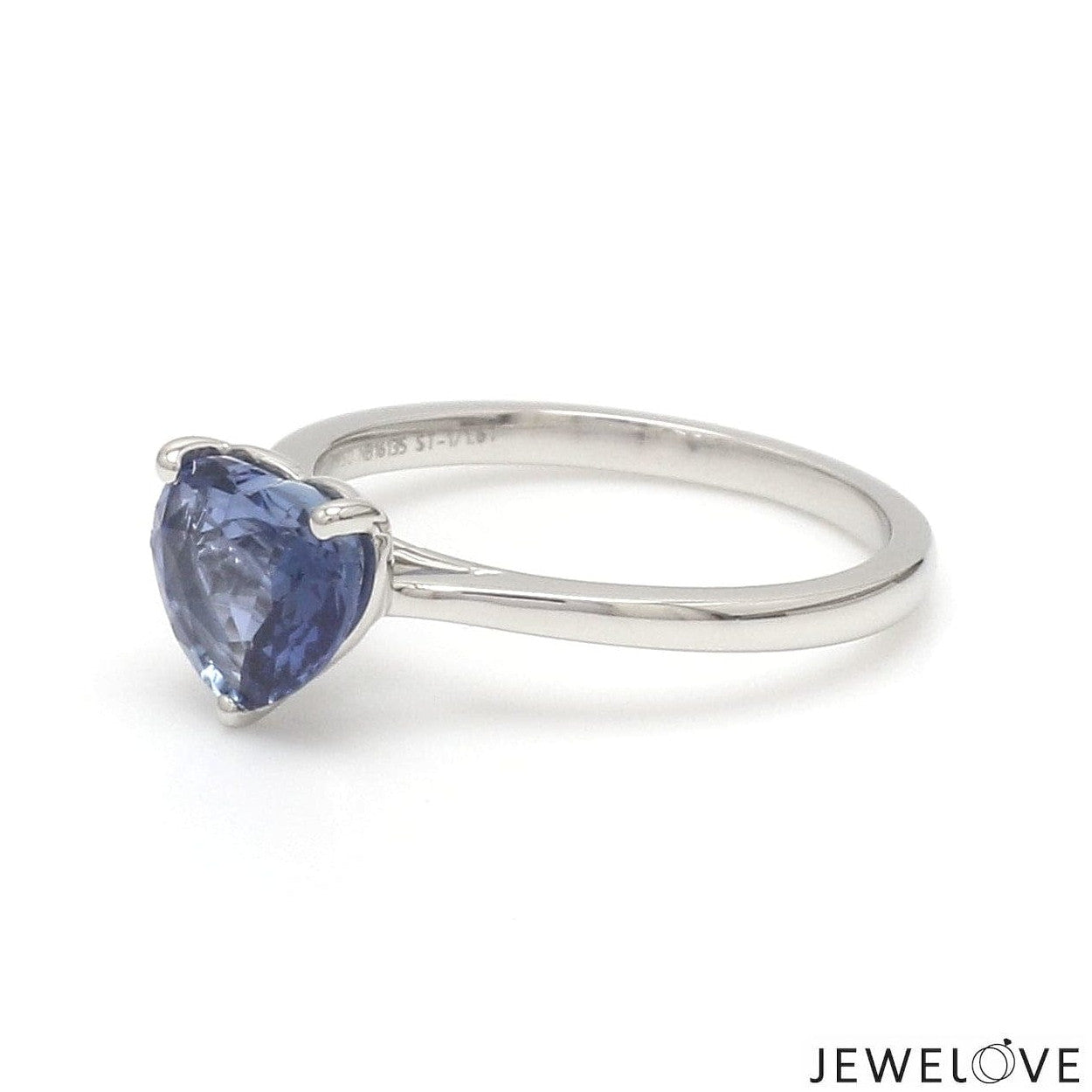 Heart Cut Blue Sapphire Platinum Ring JL PT 19008-Z
