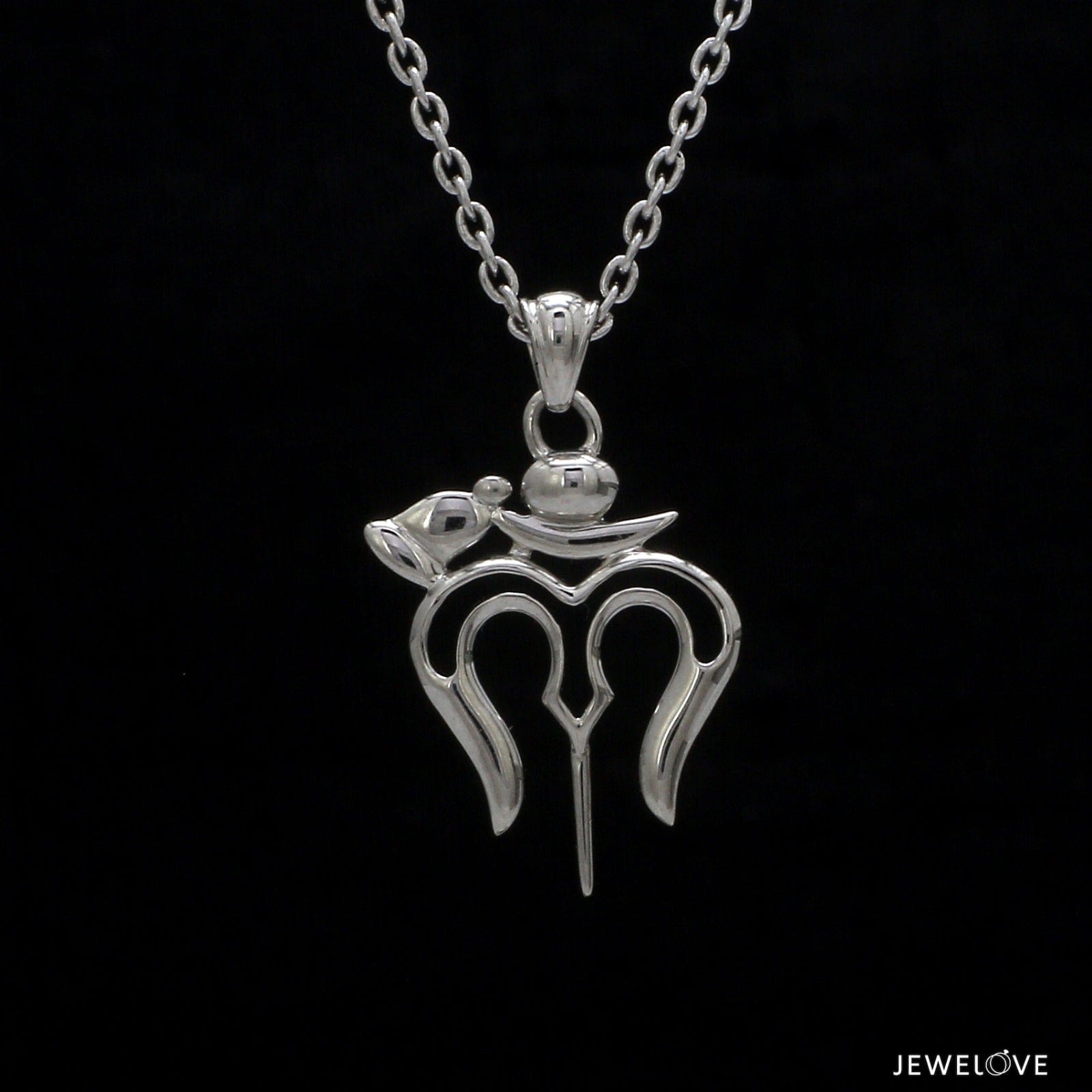 Customised Plain Platinum Shiv Ji Trishul Pendant JL PT P Trishul-1   Jewelove.US