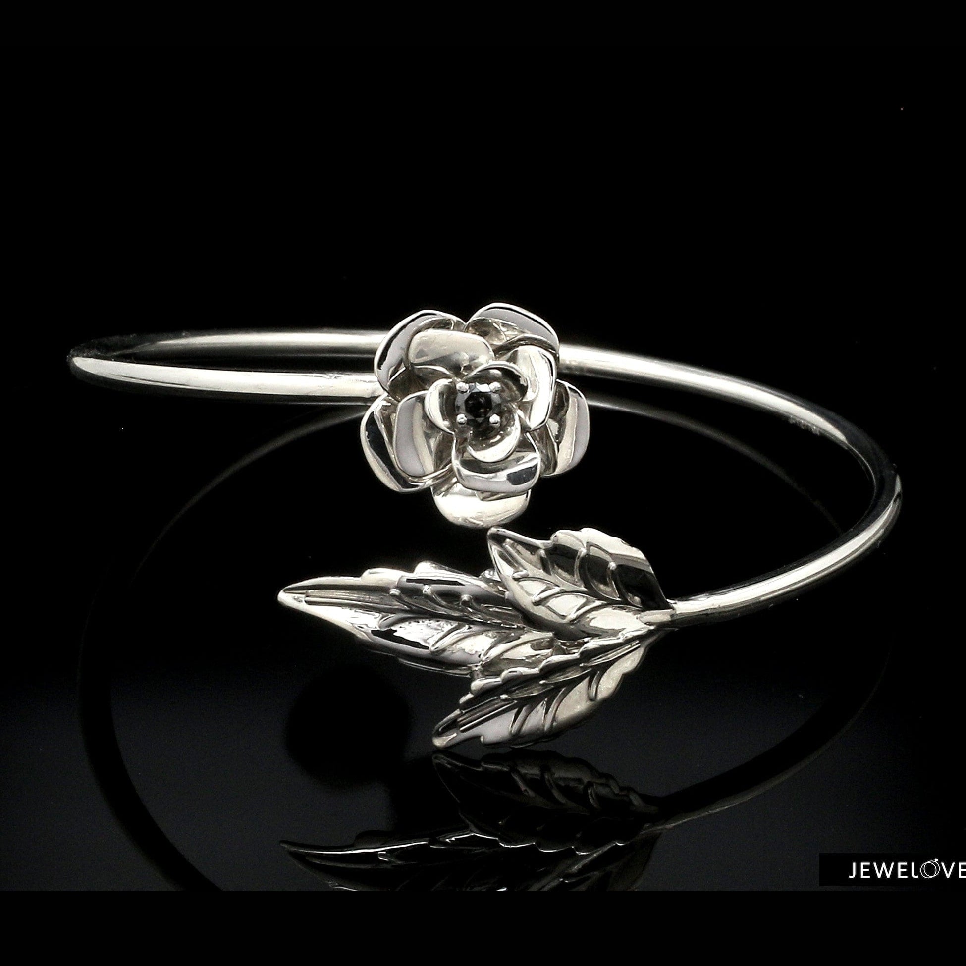 Platinum Bracelet with Black Diamond JL PTB 1264