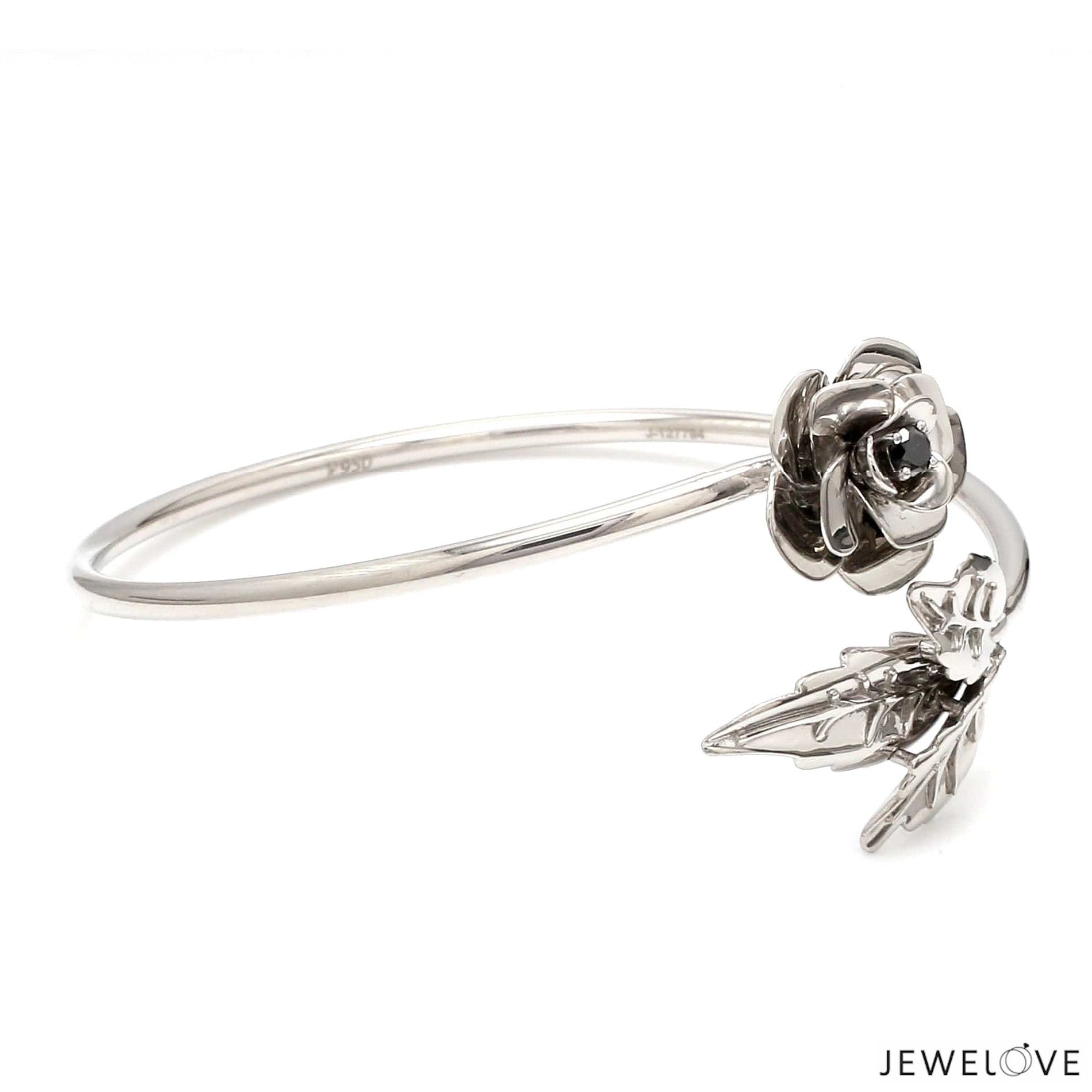 Platinum Bracelet with Black Diamond JL PTB 1264