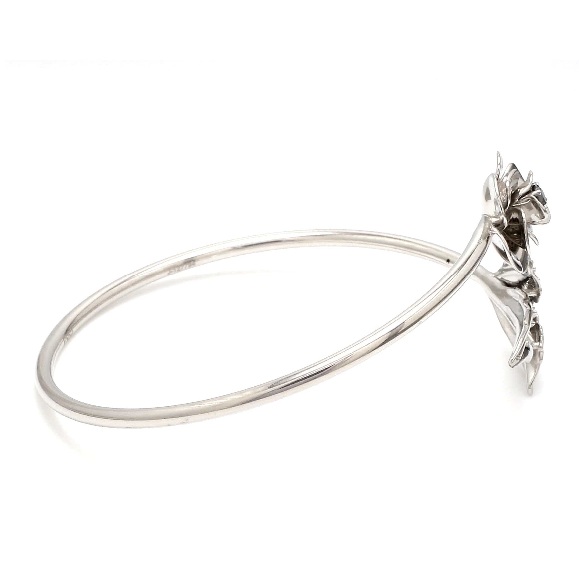 Platinum Bracelet with Black Diamond JL PTB 1264